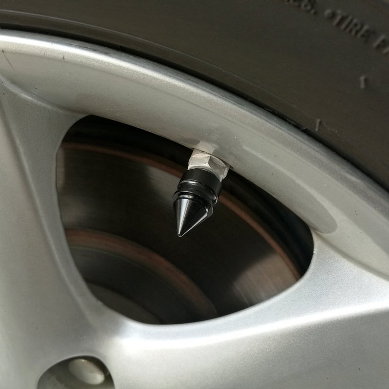 Senzeal 5X Impale Spike Style Polished Aluminium Alloy Valve Stem Caps Black - Image 4